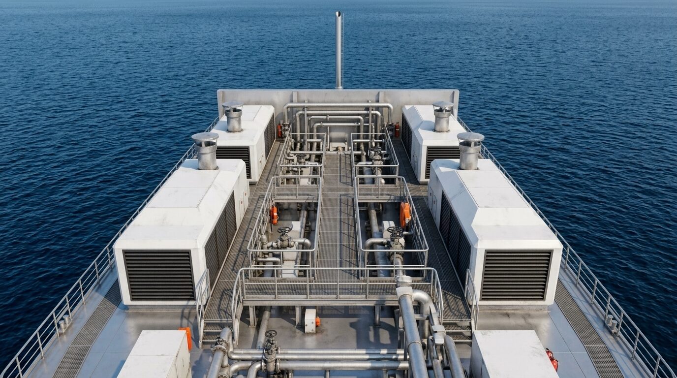 Concept rendering of the gas-fired power island on deck